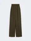 Max Mara Wide Leg High Waist Trousers Arturo In Green