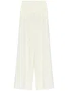 Max Mara Nocera Pleated Wide Leg Virgin Wool Sweater Pants In White