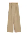 Max Mara Wool Wide-legged Casual Trousers In Nude