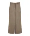 Max Mara Patterned Wool Wide-leg Trousers In Green