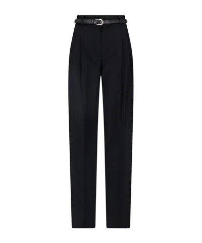 Max Mara Wool Wide-leg Trousers In Black