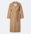 Max Mara Wool Wrap Coat In Beige