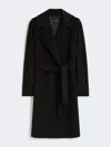Max Mara Wool Wrap Coat In Black