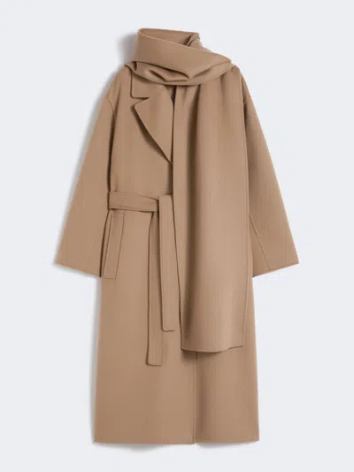 Max Mara Wool Wrap Coat In Brown