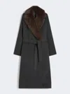 Max Mara Wool Wrap Coat In Black