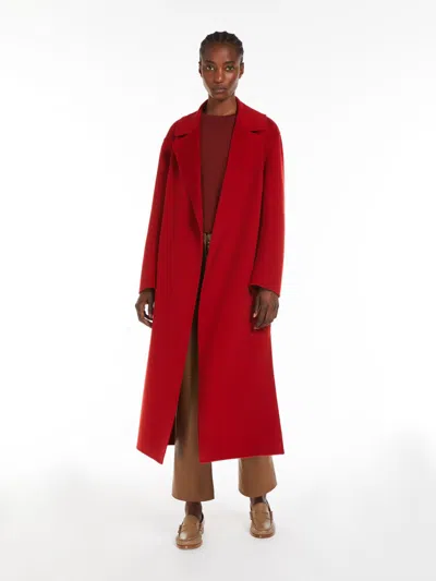 Max Mara Wool Wrap Coat In Red