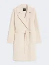 Max Mara Wool Wrap Coat In White
