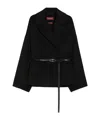 Max Mara Wool Wrap Jacket In Black