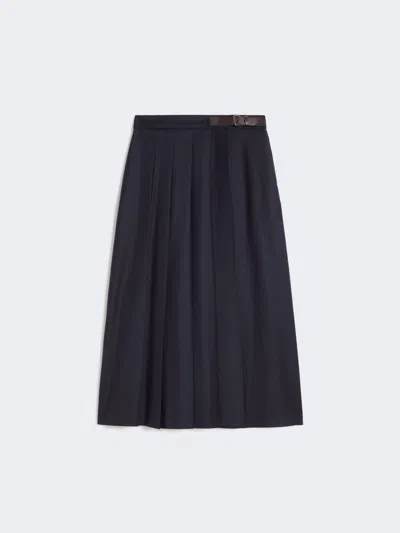 Max Mara Wool Wrap Skirt In Black
