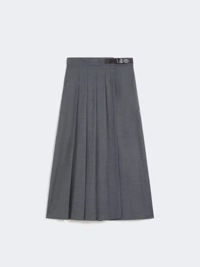 Max Mara Wool Wrap Skirt In Gray