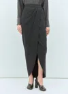 Max Mara Wool Wrap Skirt In Grey