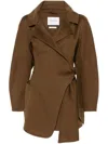 Max Mara Wool Wrapped Jacket In Brown