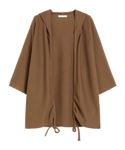 Max Mara Wool Yarn Cardigan In Brown