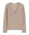 Max Mara Wool Yarn Cardigan In Brown