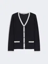 Max Mara Wool Yarn Cardigan In Blue
