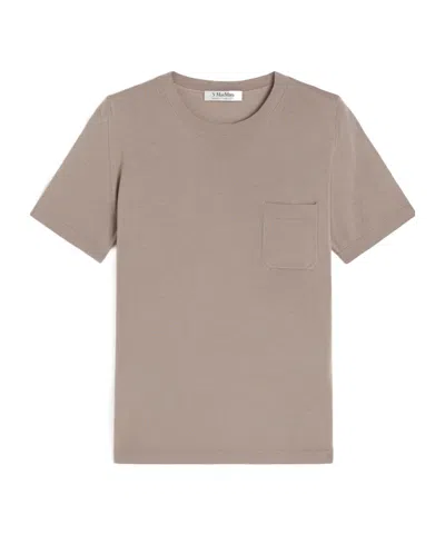 Max Mara Wool Yarn Crew-neck Sweater In Gray