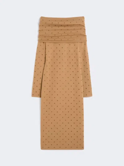Max Mara Wool Yarn Dress In Brown