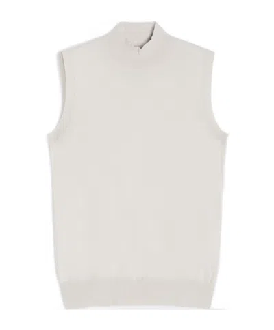 Max Mara Wool Yarn Gilet In Gray