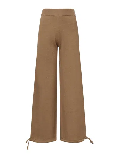Max Mara Wool Yarn Pants In Sand