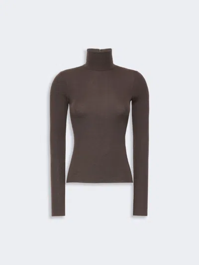Max Mara Wool Yarn Polo-neck Sweater In Mud