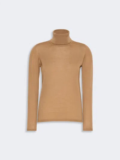 Max Mara Wool Yarn Polo-neck Sweater In Poil De Chameau