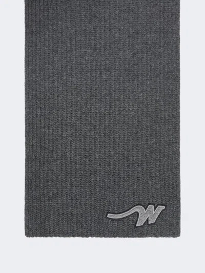 Max Mara Wool Yarn Scarf In Dark Grey