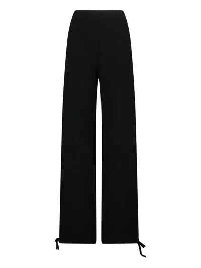 Max Mara Wool Yarn Trousers In Black