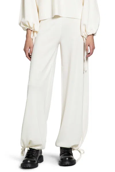 Max Mara Wool Yarn Trousers In White