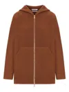 Max Mara Long-sleeved Sweatshirt Jacket In Brown