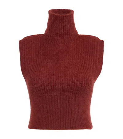 Max Mara Wool-blend Backless Tank Sweater In Burgundy