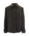 Max Mara Wool-blend Button Front Coat In Verde Salvia