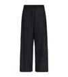 Max Mara Wool-blend Drawstring Trousers In Navy
