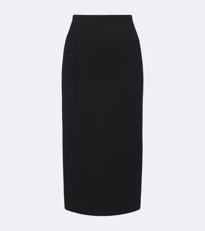 Max Mara Wool-blend Jersey Pencil Skirt In Black