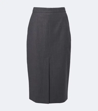 Max Mara Wool-blend Pencil Skirt In Gray