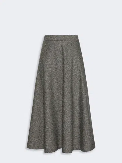 Max Mara Wool-blend Skirt In Gray