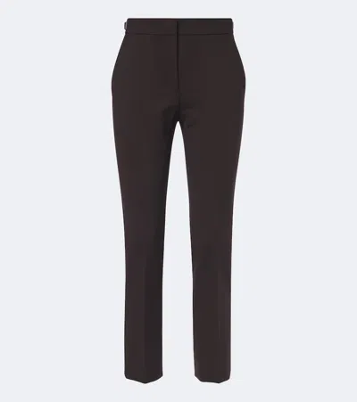 Max Mara Wool-blend Slim Pants In Brown