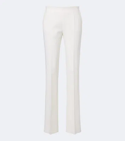 Max Mara Wool-blend Straight Pants In White