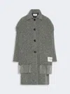 Max Mara Wool-blend Tweed Coat In Gray