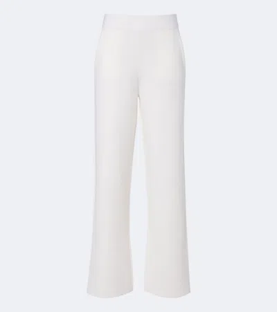 Max Mara Wool-blend Wide-leg Pants In White