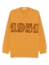 Max Mara Fido Crew Neck Embroidered Knit Sweater In Orange