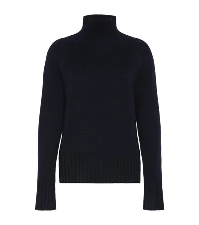 Max Mara Wool-cashmere High-neck Sweater In Blue