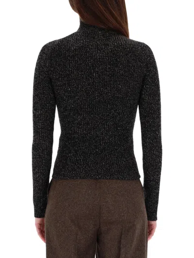 Max Mara Wool-cashmere Mouliné Sweater In Black