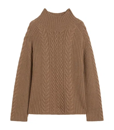 Max Mara Wool-cashmere Sweater In Brown