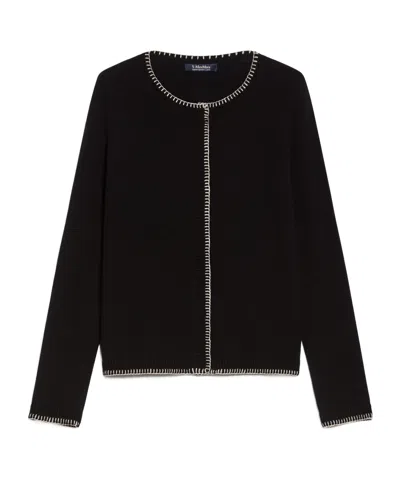 Max Mara Woolen Cardigan In Black