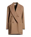 Max Mara Woolen Double-breasted Overcoat In Brown