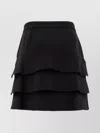 Max Mara Woolen High Waist Layered Mini Skirt