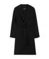 Max Mara Classic Wrap Coat With Belted Waist In Black