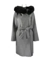 Max Mara Woolen Overcoat With Belt In Gray