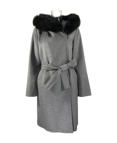 Max Mara Woolen Overcoat With Belt In Gray