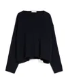 Max Mara Woolen Round Neck Sweater In Blue